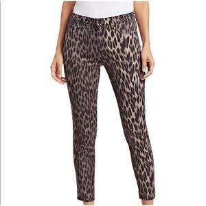 L'Agence Margot high rise ankle  leopard print skinny jeans sz 27